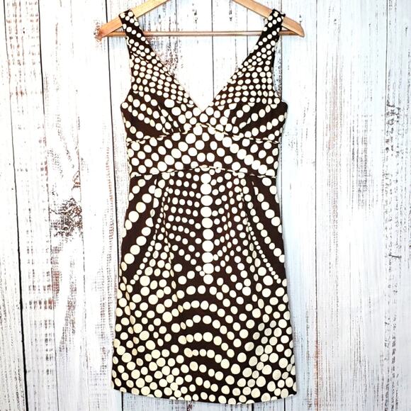 Milly of New York Dresses & Skirts - EUC Women's Milly of New York Mini Dress Brown w/cream polka-dots. Sz 2. Cotton